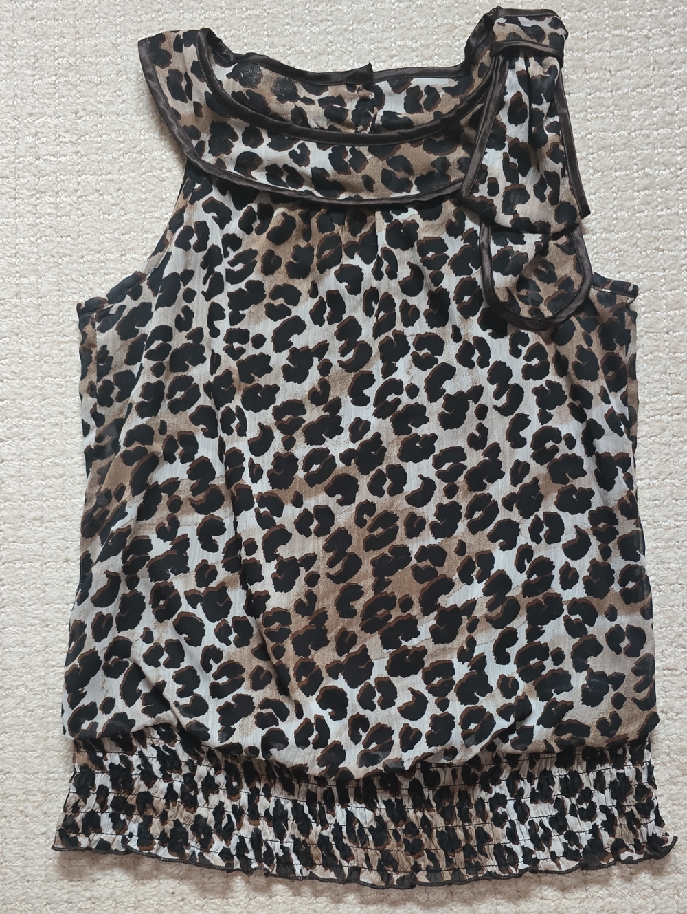 Byer California Brown & Black Leopard Print Sleeveless Blouse